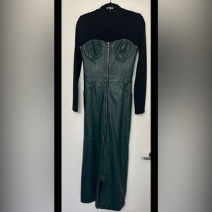 Marcell Von Berlin Black and Green Long Sleeve Dress